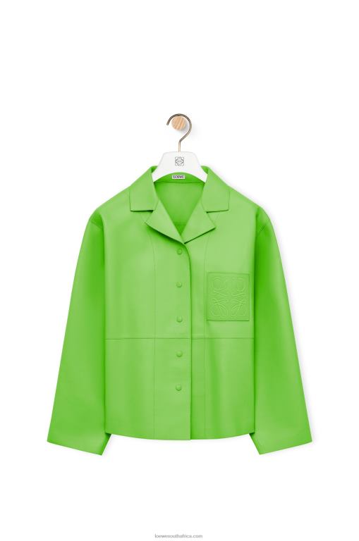 Loewe Women Anagram pyjama blouse in nappa 206XF884 Fluo Green