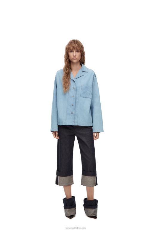 Loewe Women Pyjama blouse in denim 206XF909 Light Denim