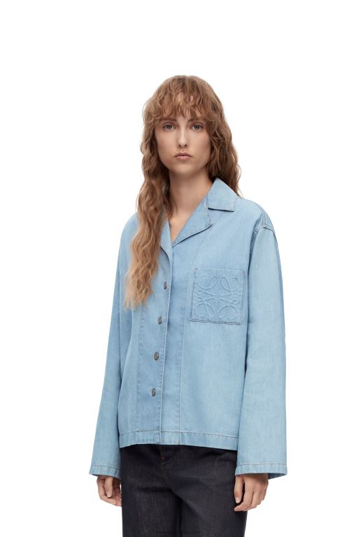 Loewe Women Pyjama blouse in denim 206XF909 Light Denim