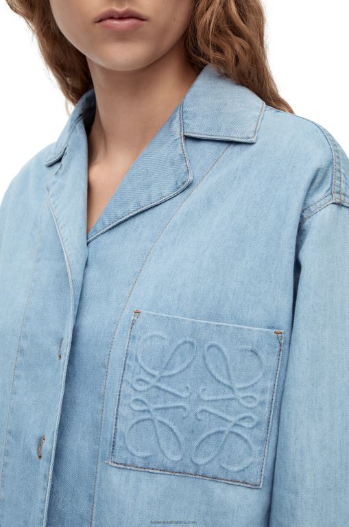 Loewe Women Pyjama blouse in denim 206XF909 Light Denim