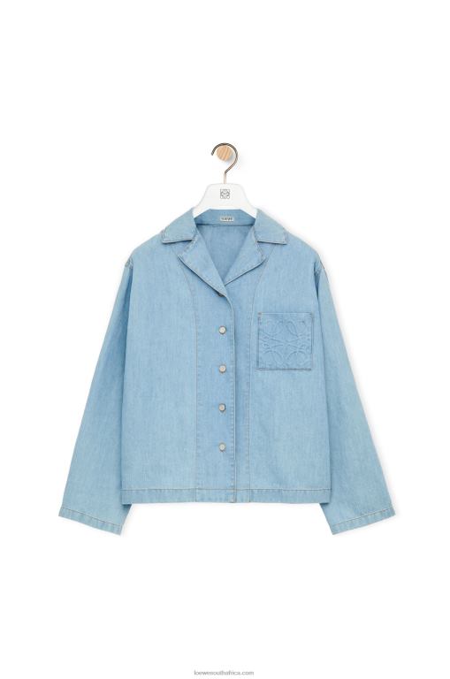 Loewe Women Pyjama blouse in denim 206XF909 Light Denim