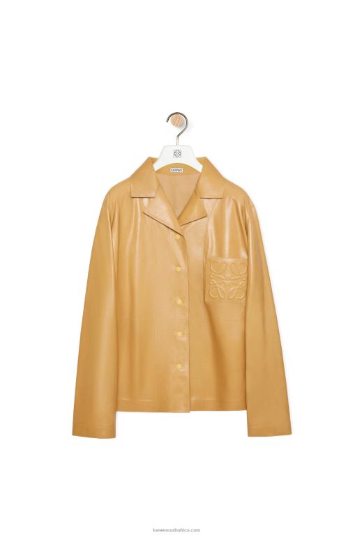 Loewe Women Pyjama blouse in nappa lambskin 206XF895 Sand/Butter