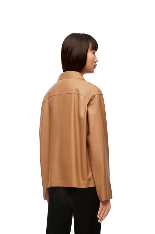 Loewe Women Pyjama blouse in nappa lambskin 206XF932 Toffee