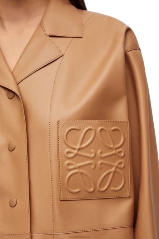 Loewe Women Pyjama blouse in nappa lambskin 206XF932 Toffee