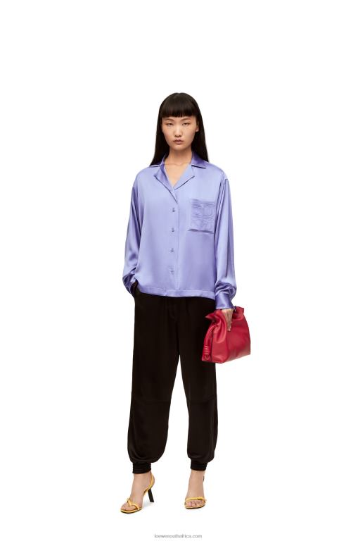 Loewe Women Pyjama blouse in silk 206XF880 Lilac
