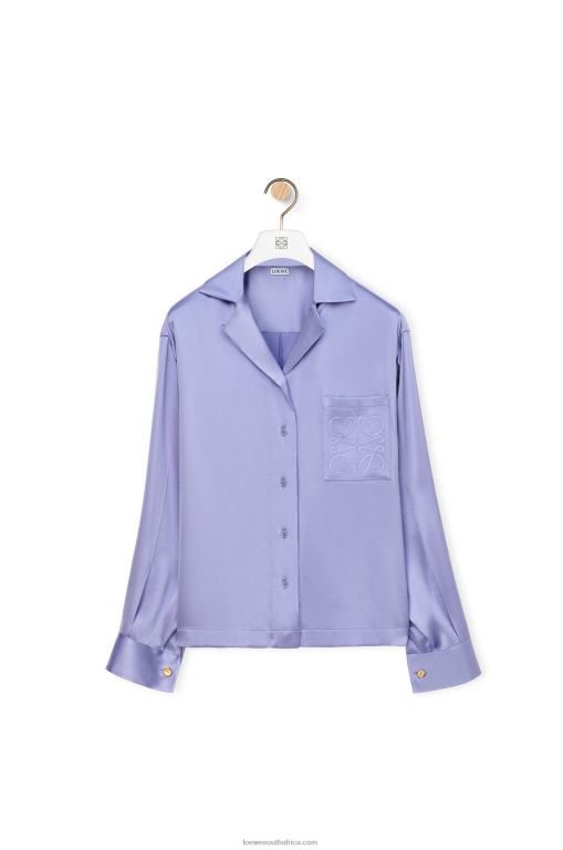 Loewe Women Pyjama blouse in silk 206XF880 Lilac