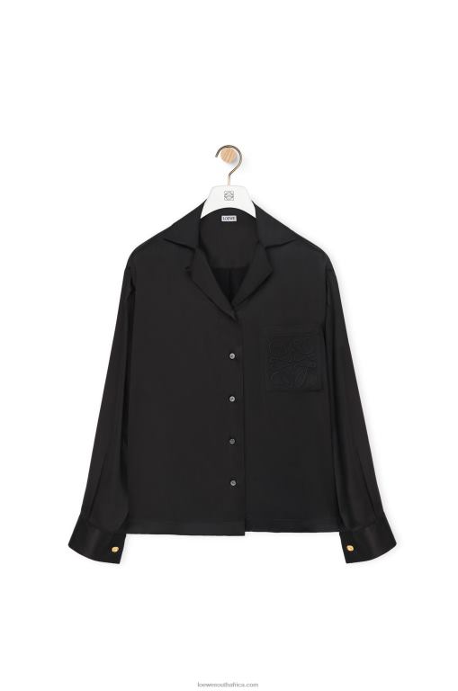Loewe Women Pyjama blouse in silk 206XF886 Black