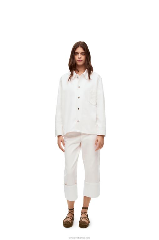 Loewe Women Anagram overshirt in denim 206XF876 White