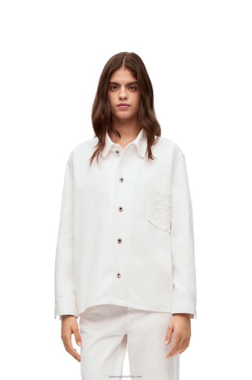 Loewe Women Anagram overshirt in denim 206XF876 White