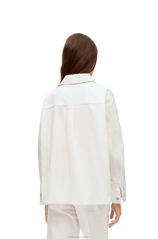 Loewe Women Anagram overshirt in denim 206XF876 White