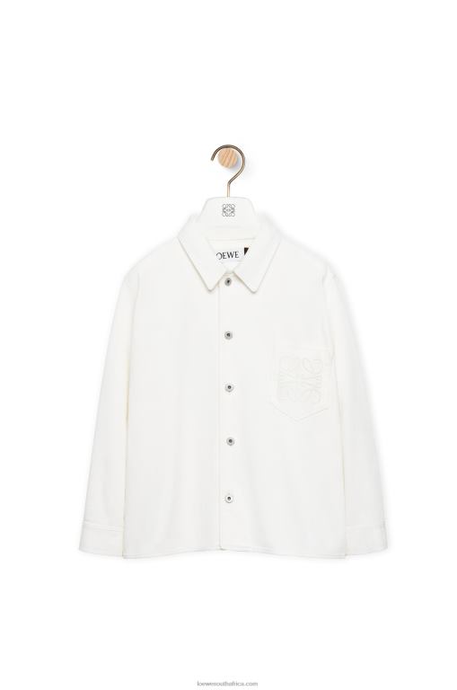 Loewe Women Anagram overshirt in denim 206XF876 White