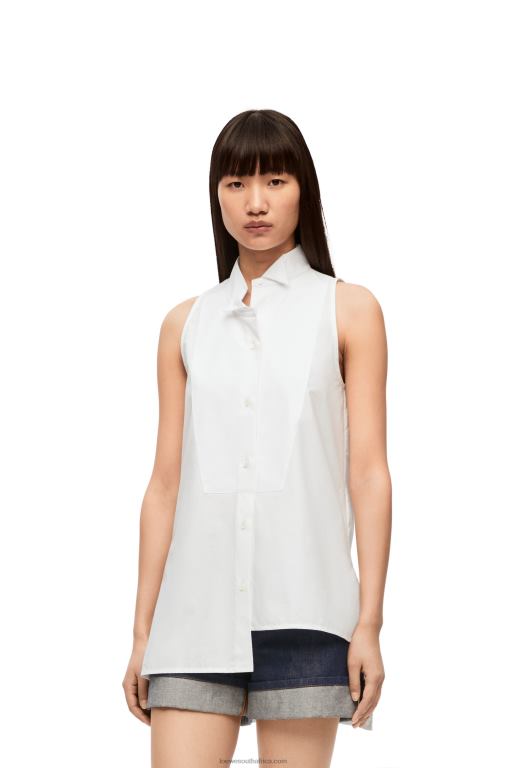Loewe Women Asymmetric shirt in cotton 206XF858 White