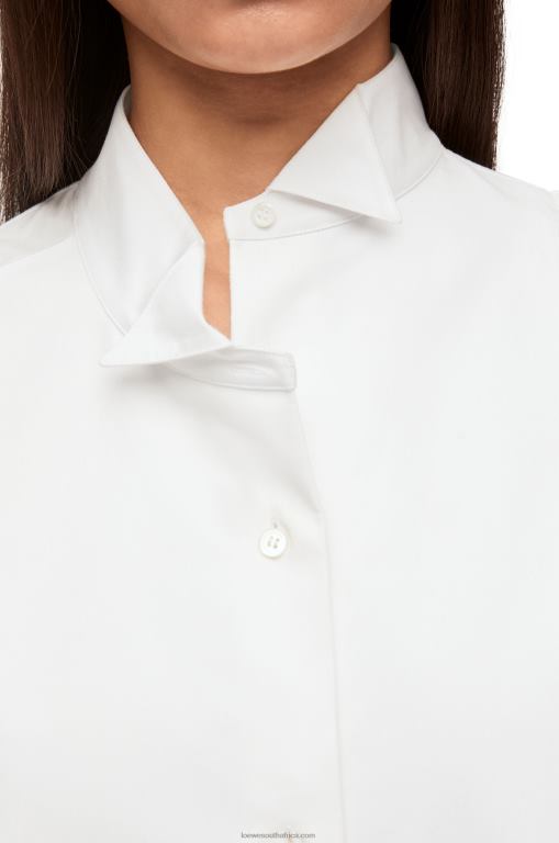 Loewe Women Asymmetric shirt in cotton 206XF858 White