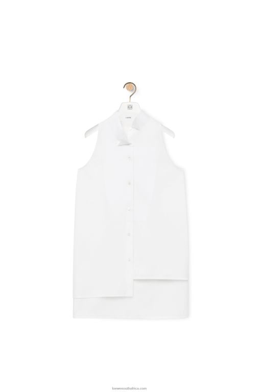 Loewe Women Asymmetric shirt in cotton 206XF858 White