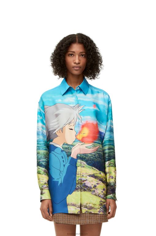 Loewe Women Calcifer shirt in silk 206XF942 Multicolor