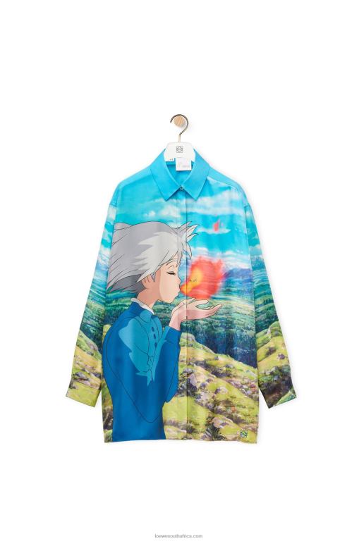 Loewe Women Calcifer shirt in silk 206XF942 Multicolor