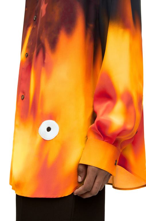 Loewe Women Calcifer shirt in viscose 206XF941 Orange Multitone