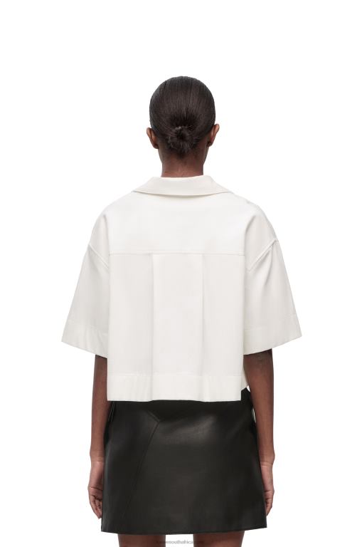 Loewe Women Cropped shirt in denim 206XF859 White