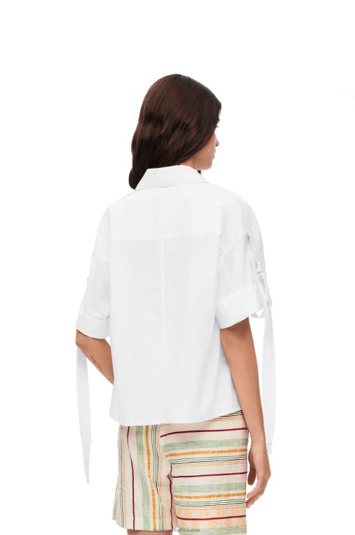 Loewe Women Cropped workwear shirt in cotton 206XF877 White