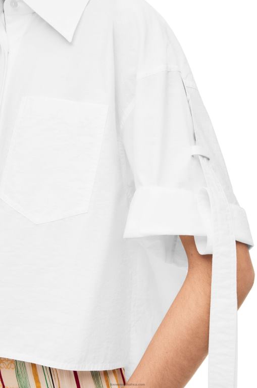 Loewe Women Cropped workwear shirt in cotton 206XF877 White