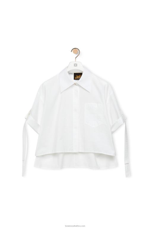 Loewe Women Cropped workwear shirt in cotton 206XF877 White