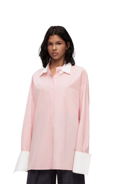 Loewe Women Deconstructed shirt in cotton 206XF915 Chalk