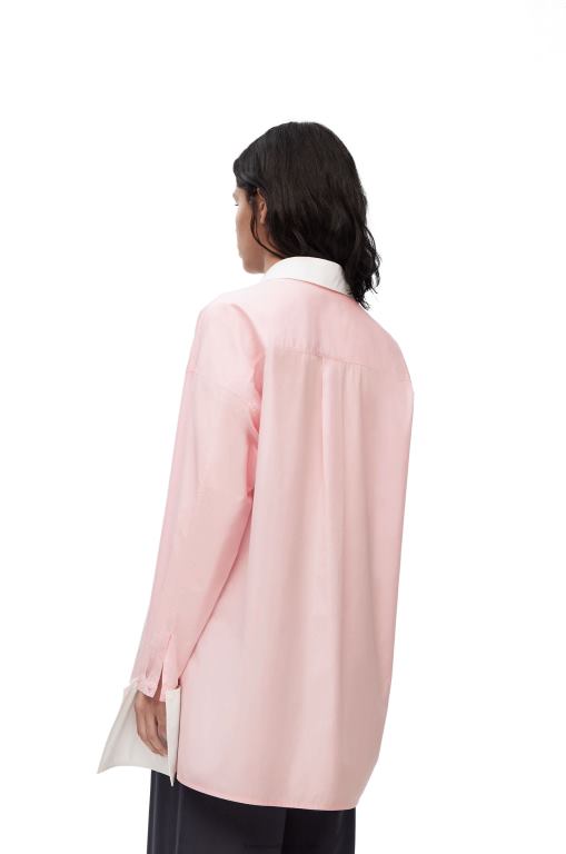 Loewe Women Deconstructed shirt in cotton 206XF915 Chalk