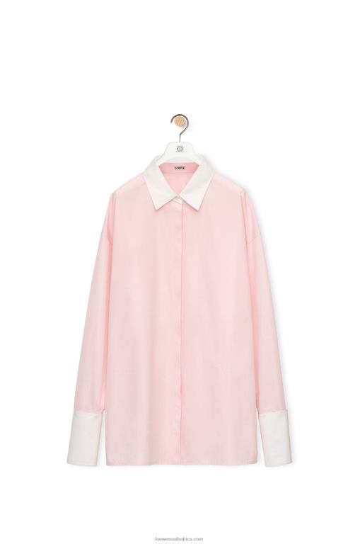 Loewe Women Deconstructed shirt in cotton 206XF915 Chalk