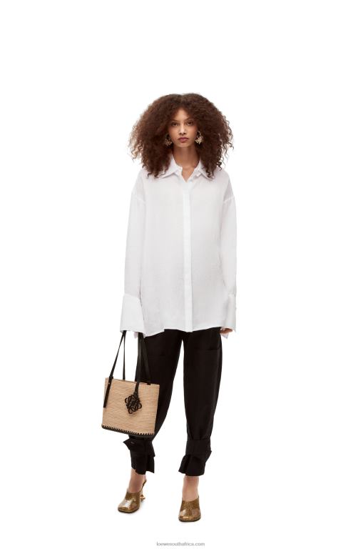 Loewe Women Deconstructed shirt in linen 206XF866 White