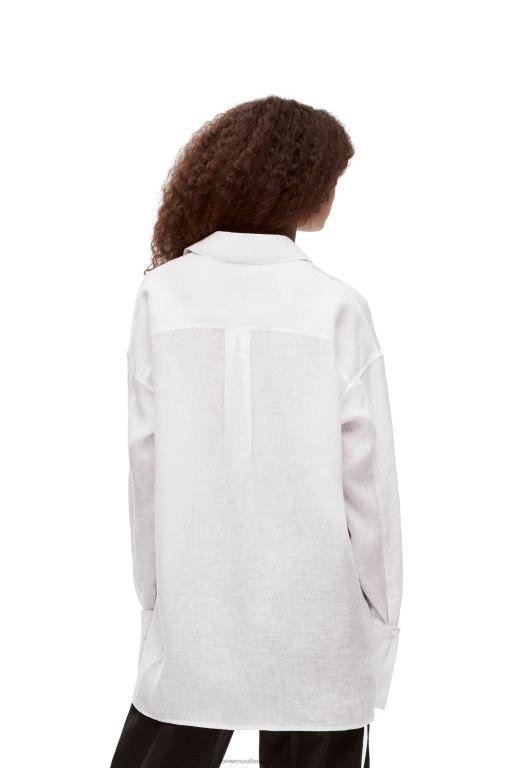 Loewe Women Deconstructed shirt in linen 206XF866 White
