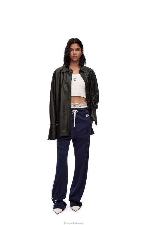 Loewe Women Deconstructed shirt in nappa lambskin 206XF887 Black