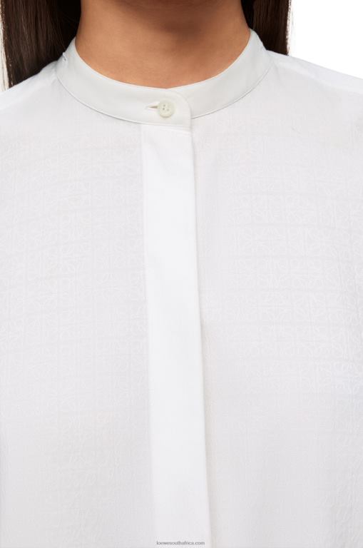 Loewe Women Hooded shirt in cotton 206XF854 White