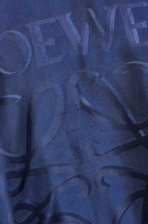 Loewe Women Hooded shirt in silk 206XF921 Midnight Blue