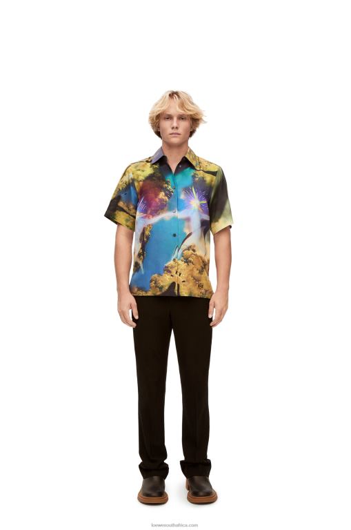 Loewe Women Magical Sky shirt in silk 206XF946 Multicolor