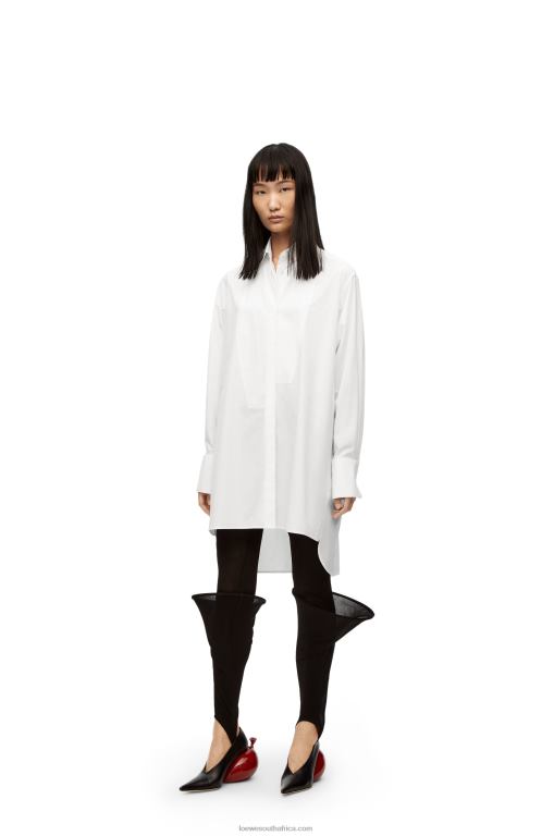 Loewe Women Plastron shirt in cotton 206XF931 White