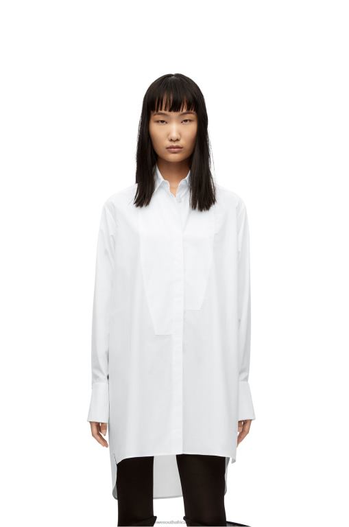 Loewe Women Plastron shirt in cotton 206XF931 White