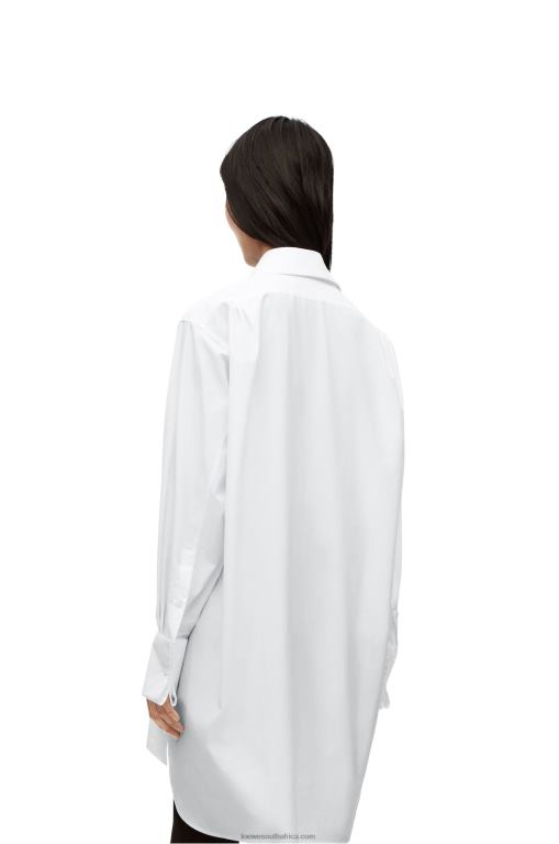 Loewe Women Plastron shirt in cotton 206XF931 White
