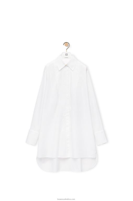 Loewe Women Plastron shirt in cotton 206XF931 White
