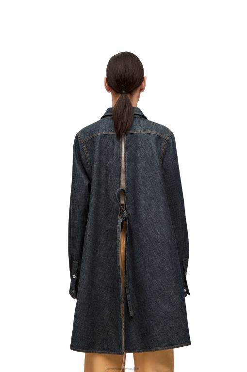 Loewe Women Trapeze overshirt in denim 206XF896 Blue Denim
