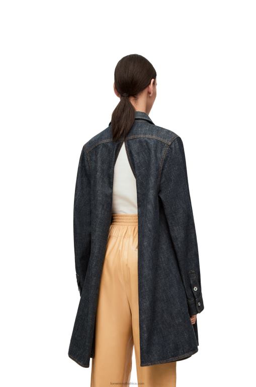 Loewe Women Trapeze overshirt in denim 206XF896 Blue Denim
