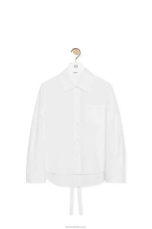 Loewe Women Trapeze shirt in cotton poplin 206XF900 White