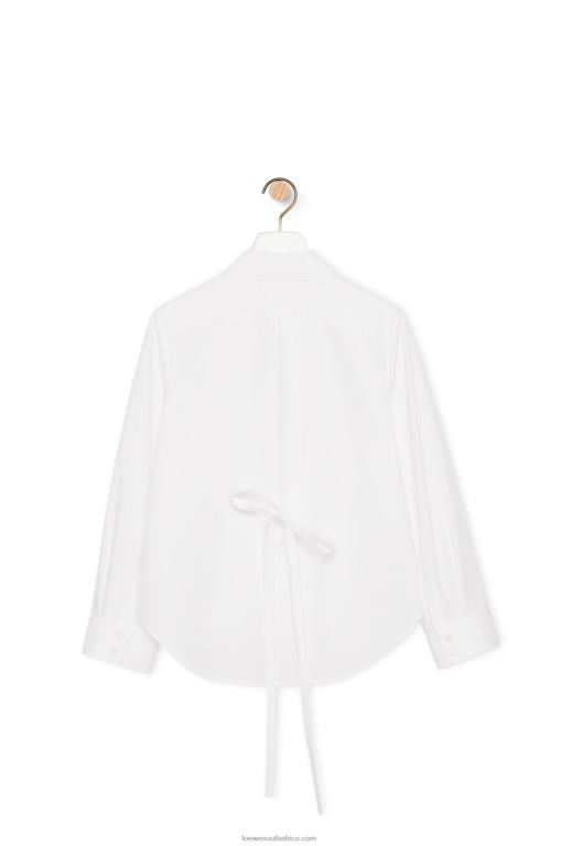 Loewe Women Trapeze shirt in cotton poplin 206XF900 White