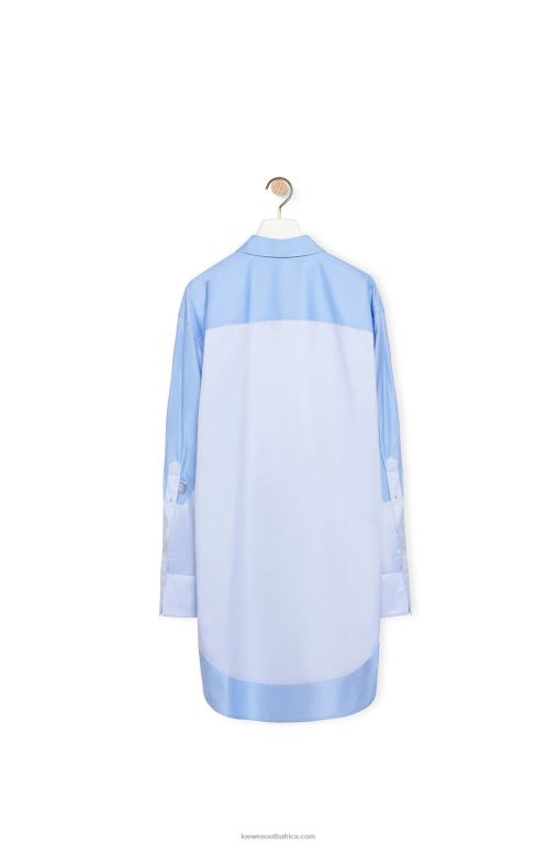 Loewe Women Trompe l'oeil shirt in cotton 206XF920 Light Blue