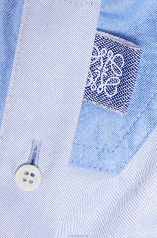 Loewe Women Trompe l'oeil shirt in cotton 206XF920 Light Blue