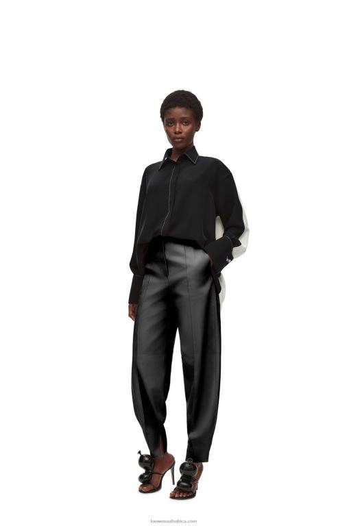 Loewe Women Tunic shirt in silk 206XF935 White/Black
