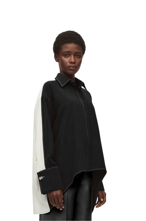 Loewe Women Tunic shirt in silk 206XF935 White/Black