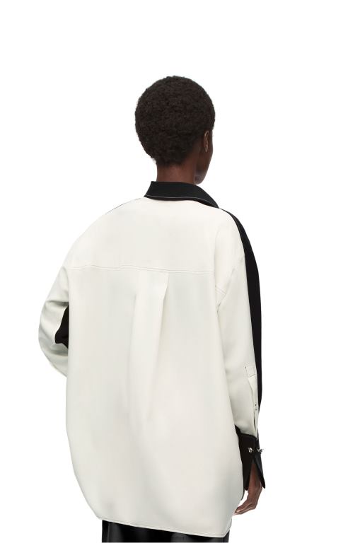 Loewe Women Tunic shirt in silk 206XF935 White/Black