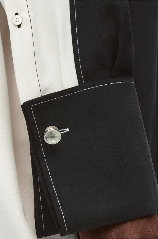 Loewe Women Tunic shirt in silk 206XF935 White/Black