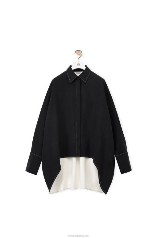 Loewe Women Tunic shirt in silk 206XF935 White/Black