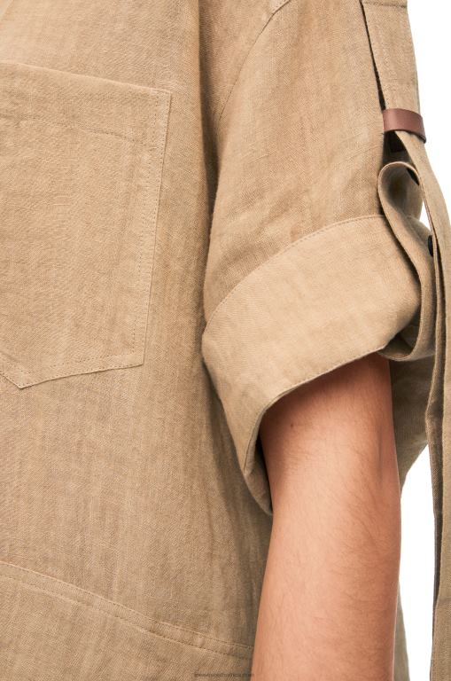Loewe Women Workwear shirt in linen 206XF863 Taos Taupe